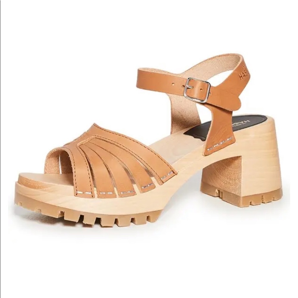Swedish Hasbeens Strap High Sandals Nature